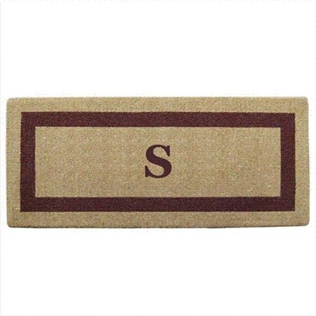 NEDIA HOME Nedia Home 02074S Single Picture - Brown Frame 24 x 57 In. Heavy Duty Coir Doormat - Monogrammed S O2074S